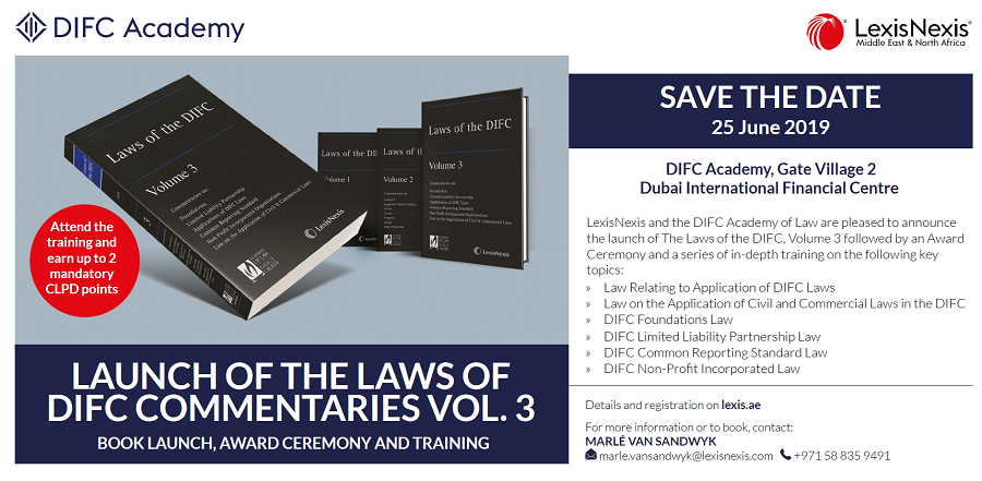 Expired
Launch of the Laws of the DIFC Commentaries Vol. 3