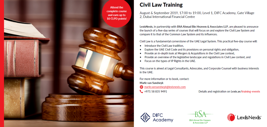 
        
            Expired
        Civil Law Training – October 2019, The Academy at DIFC
