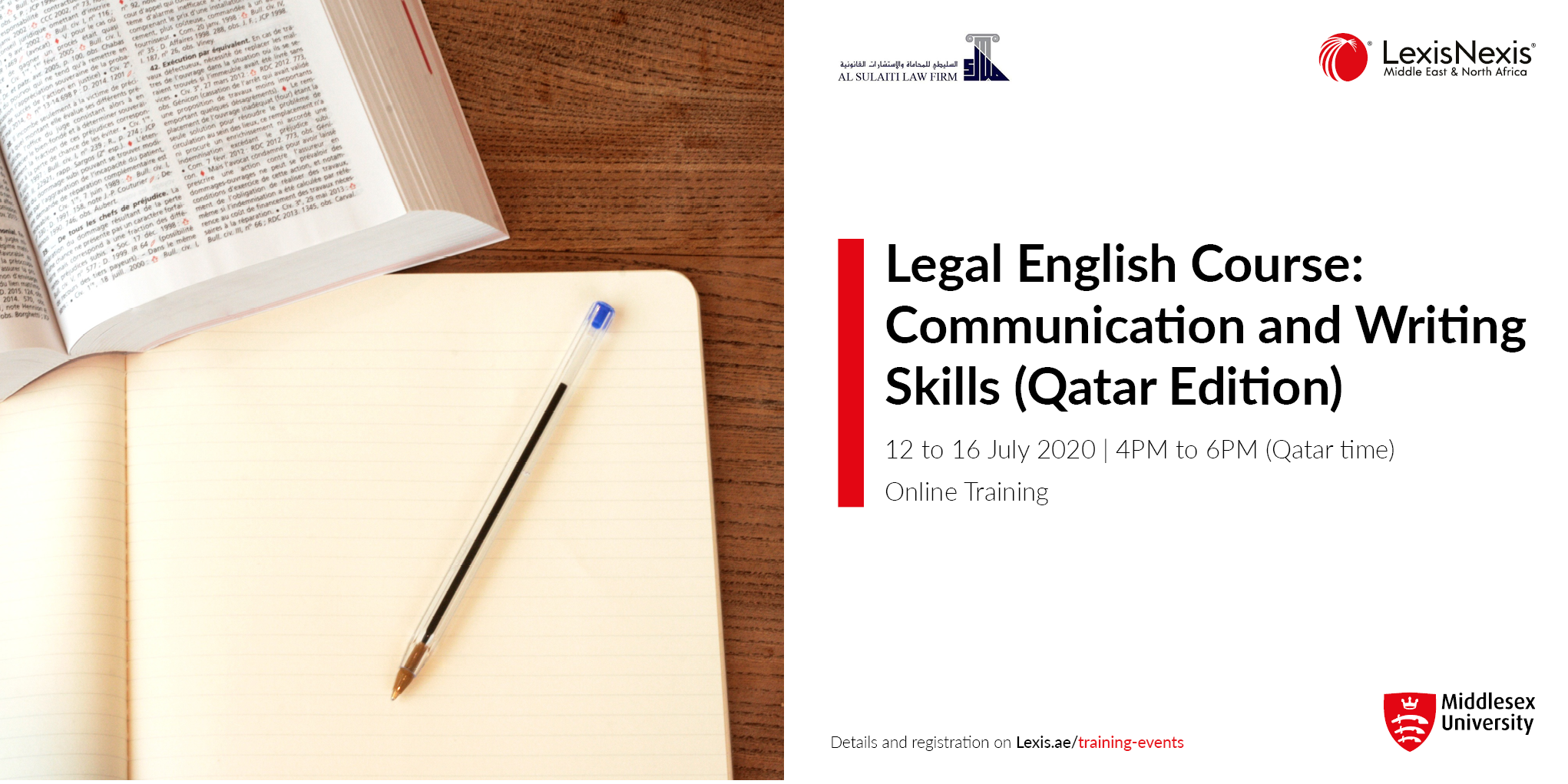 LEGAL ENGLISH COURSE: Communication and writing skills – QATAR Edition | 14 to 18 June 2020, Online Training LEGAL ENGLISH COURSE: Communication and writing skills – QATAR Edition | 14 to 18 June 2020, Online Training