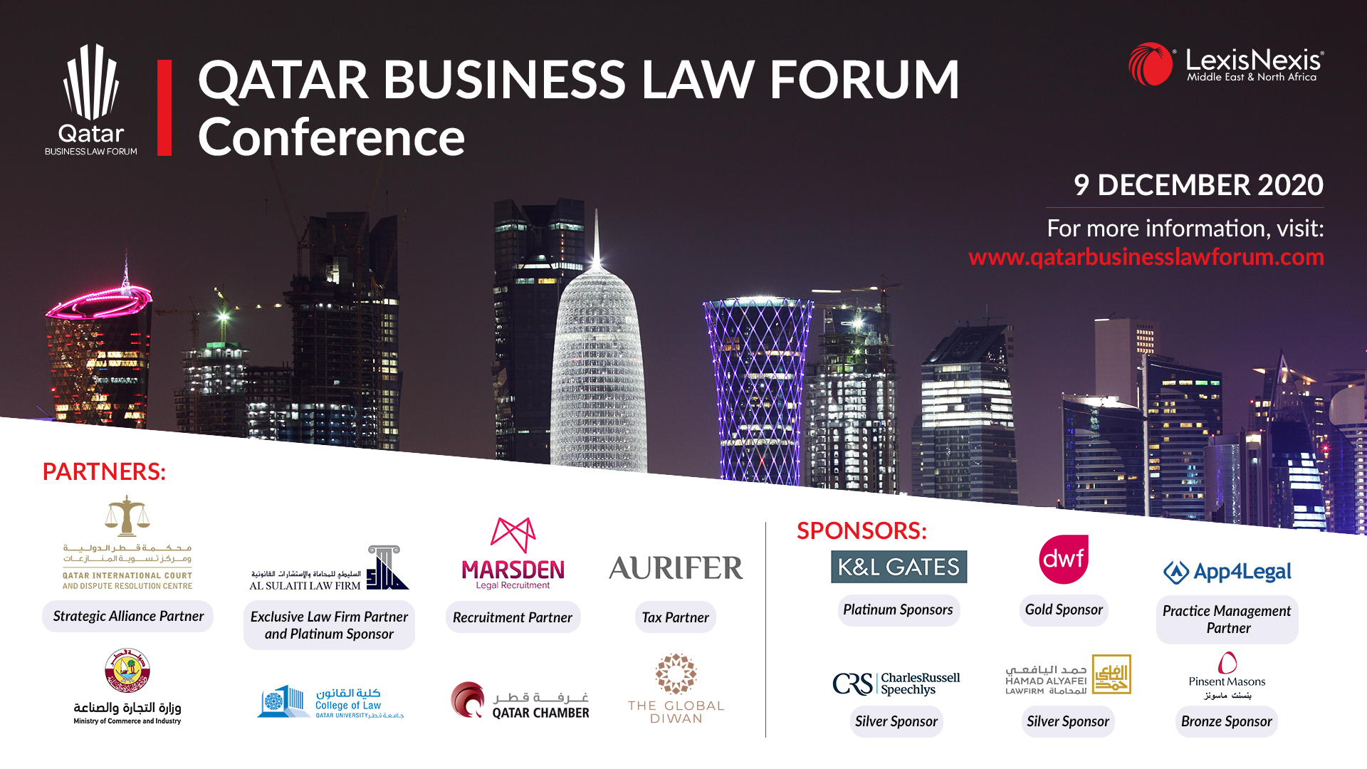 Qatar Business Law Forum Awards Ceremony 2020 | 9 December 2020 (Online Event) Qatar Business Law Forum Awards Ceremony 2020 | 9 December 2020 (Online Event)